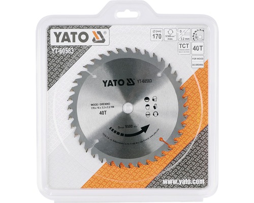 Pílový list Yato v obale, priemer 170 milimetrov, 40 zubov