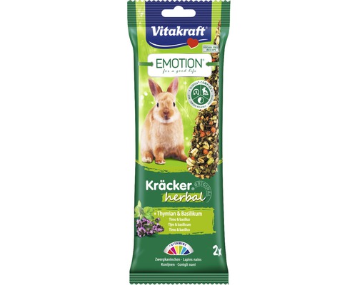 Maškrty pre králiky Vitakraft Emotion Kräcker Herbal 2 ks