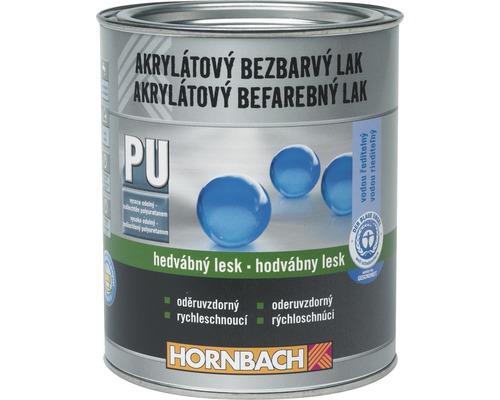 Akrylátový lak na vodnej báze Hornbach bezfarebný, hodvábny lesk 750 ml