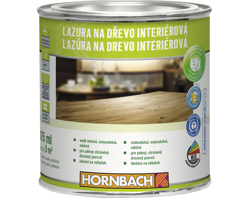 Lazúra na drevo interiérová Hornbach 0,375 l biela, ekologicky šetrné Lazúra na drevo interiérová v plechovke