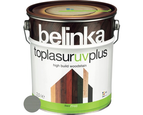 Silnovrstvá lazúra Belinka Toplasur platinovo sivá 2,5 l Belinka Toplasur UV Plus lazúra na drevo, 2,5 litrová dóza