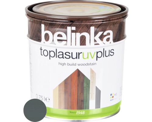 Silnovrstvá lazúra Belinka Toplasur grafitovo sivá 0,75 l Belinka Toplasur UV Plus lazúra na drevo plechovka s obsahom 0,75 litra