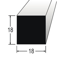 Štvorcový profil s rozmermi 18x18 milimetrov.
