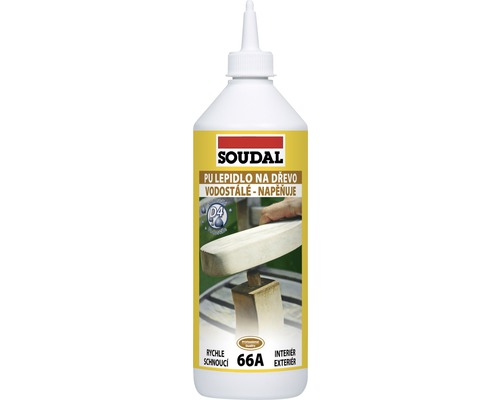 Lepidlo na drevo Soudal 66A polyuretánové 750 g Lepidlo na drevo Soudal pre interiéry a exteriéry