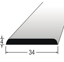 Profilová lišta s rozmermi 4 mm výška a 34 mm šírka