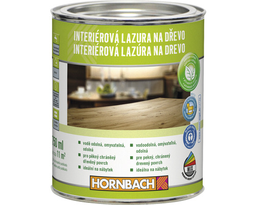 Lazúra na drevo interiérová Hornbach 0,75 l mahagón Interiérová lazúra na drevo v plechovke