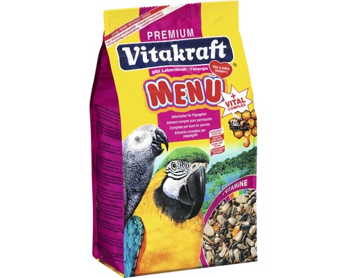 Vitakraft Premium krmivo pre papagáje vo vrecku s obrázkom papagájov