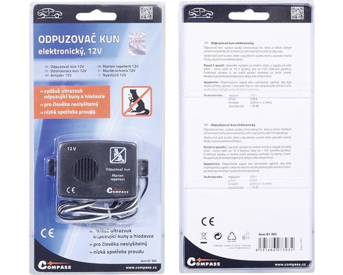 Odpudzovač kún s 12 V v blistrovom balení