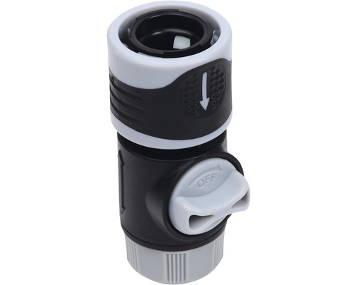 Konektor vodovodného kohútika pre záhradné hadice s uzatváracím ventilom