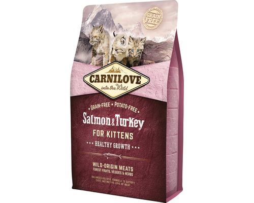 Granule pre mačky Carnilove Cat Salmon&Turkey for Kittens 2 kg Carnilove Losos a morka Krmivo pre mačiatka, bez obilnín