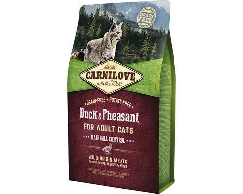 Granule pre mačky Carnilove Cat Grain Free Duck&Pheasant 2 kg Carnilove suché krmivo pre mačky s kačicou a bažantom pre dospelé mačky