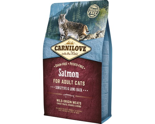Granule pre mačky Carnilove Cat Salmon Sensitive 2 kg Carnilove suché krmivo s lososom pre dospelé mačky s citlivou srsťou
