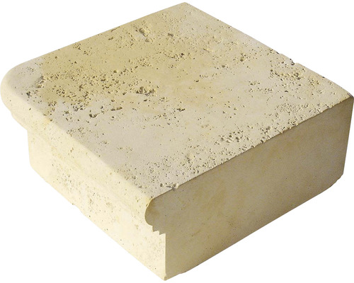 Betónový schod Bradstone Travero 35x35x15 cm béžový Travertínový bazénový lem