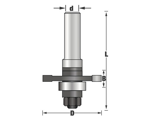 Technický výkres drážkovacej frézy s rozmermi