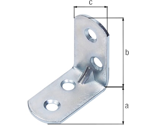 Kovový uholník s rozmermi a, b a c