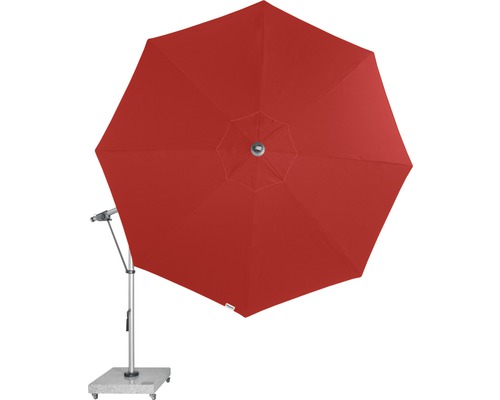 Červený slnečník s bočnou nohou a základňou