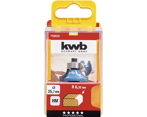 Hrana fréza s guľôčkovým ložiskom, rádius 6,35 mm, priemer 25,7 mm