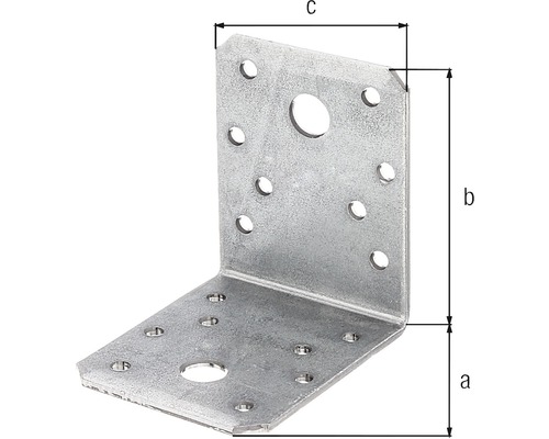 Uholníková spojka s rozmermi a, b a c