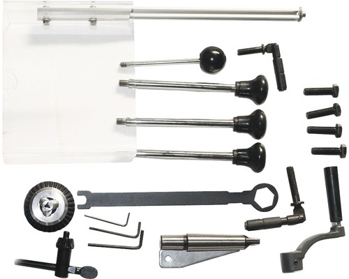 Náhradné diely pre stroj s ovládacími prvkami, kľúčom a skrutkami