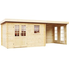 Drevený záhradný domček BPP Relax s modulom 2 prírodný 596 x 248 cm