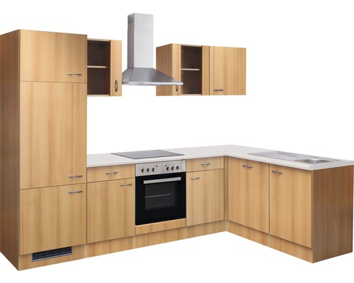 Kuchynská linka s drezom, sporákom, digestorom a skrinkami