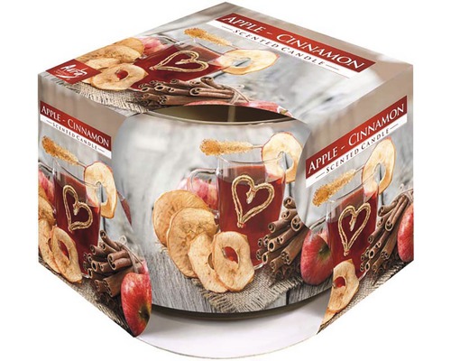 Vianočná sviečka Bispol Apple & Cinnamon v skle 100 g