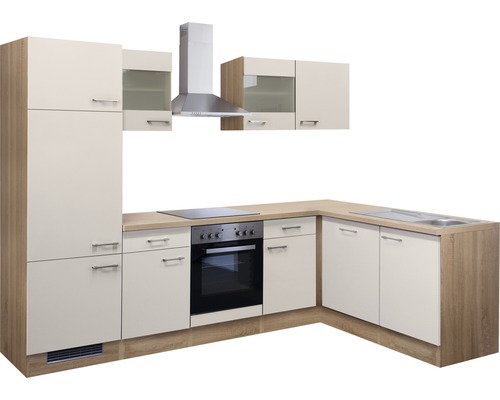 Kuchynská linka s hornými skrinkami, digestorom a elektrickými spotrebičmi