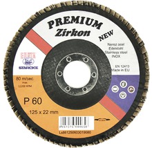 Brúsny kotúč Premium Zirkon 125 x 22 mm