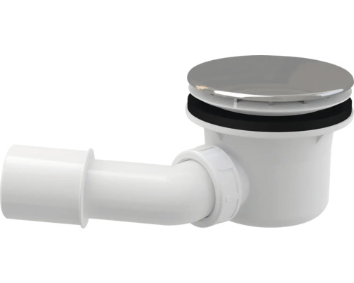 Sprchový odtok s chrómovaným krytom a plastovou rúrkou