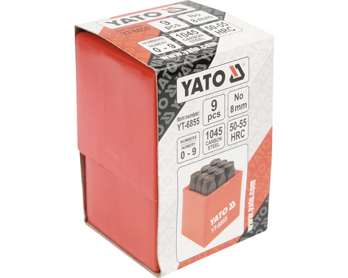 Sada číslic Yato s číslami 0 až 9