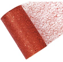 Ozdobná tylová stuha s trblietavými bodkami na kotúči