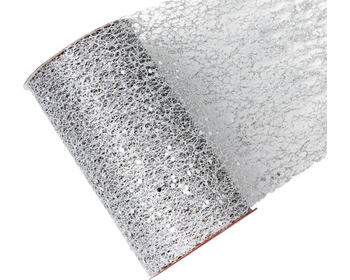 Dekoratívna strieborná sieťová stuha na kotúči