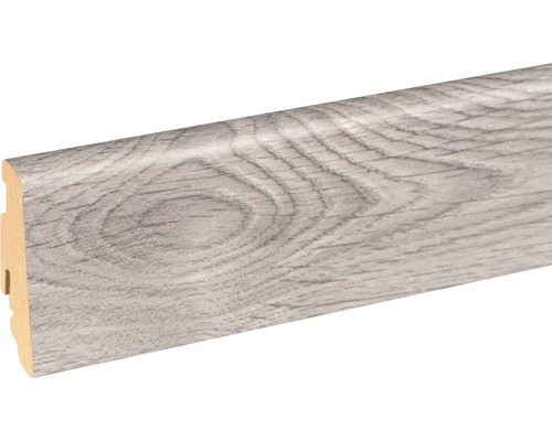 Soklová lišta Skandor dub sivá bielená FU60L 19x58x2400 mm Podlahová lišta s drevenou štruktúrou
