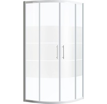Štvrťkruhový sprchový kút form&style Moorea 90 cm farba rámu biela dekor skla priečne prúžkovanie B-251BW