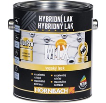 Hybridný lak v kovovej plechovke s nápisom Hornbach.