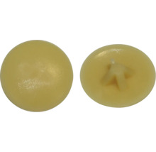 Dva žlté plastové nábytkové gombíky