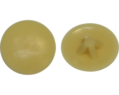 Dva žlté plastové nábytkové gombíky