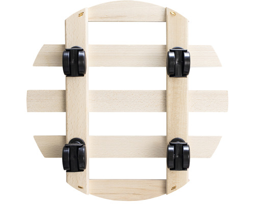 Drevený vozík na kvetináče s kolieskami