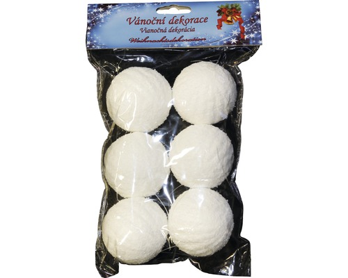Dekoračné guličky penové gule Ø6 cm 6 ks Balenie šiestich dekoračných gúľ pre vianočné dekorácie
