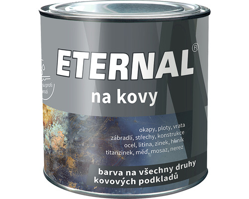 Farba na kov Eternal antikorózny tmavosivá 0,35 kg Vedro s farbou na kov pre rôzne kovové povrchy