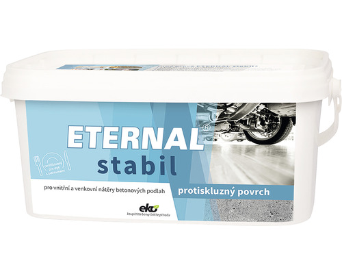 Farba na betón ETERNAL Stabil 02 svetlosivá 2,5 kg Vedro Eternal Stabil farba na betón pre vnútorné a vonkajšie použitie, protišmykový povrch