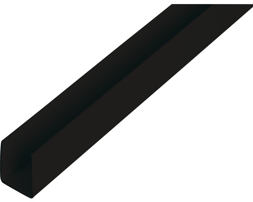 U profil PVC čierny 10x18x10x1 mm 1 m