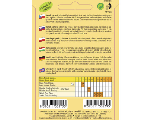 Informácie o siatí a zbere bazalky