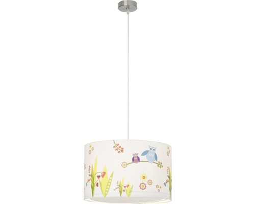 Závesné svietidlo so vzorom sov a kvetín do detskej izby