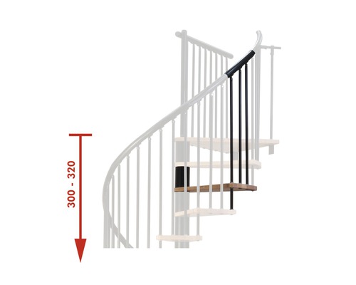 Predlžovací prvok na schody Pertura Irini Ø 120 cm 1 stupeň