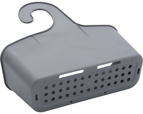 Sivý sprchový košík s hákom na zavesenie