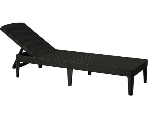Čierne záhradné ležadlo z umelého pletiva