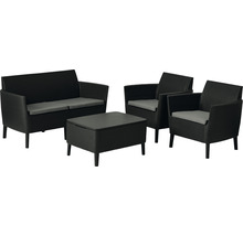 Záhradný nábytok so dvoma kreslami, lavicou a stolom