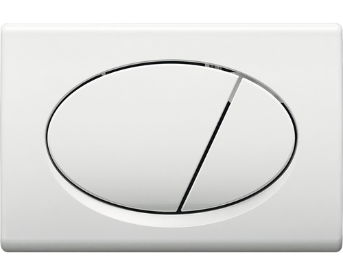 Biela ovládacia doska pre splachovanie toalety s dvoma tlačidlami