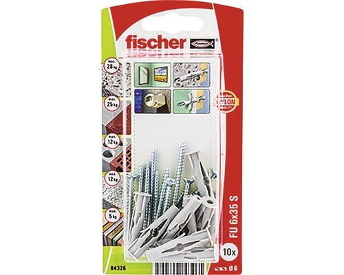 Balenie hmoždiniek a skrutiek Fischer